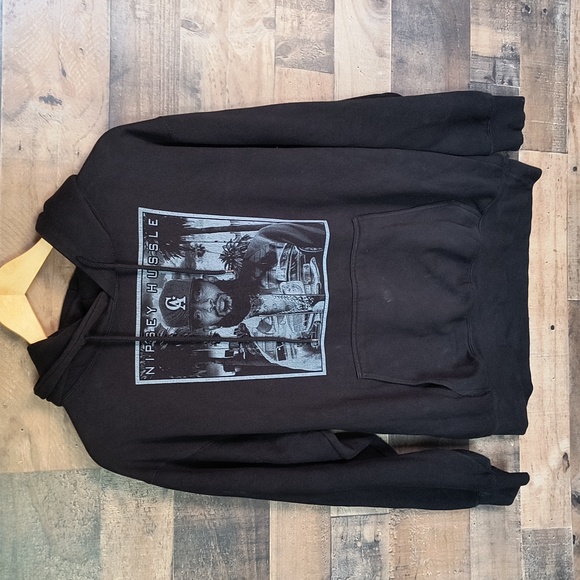 Nipsey Hustle All over Back Print Black Pullover Hoodie Sz Large Men - Picture 3 of 16